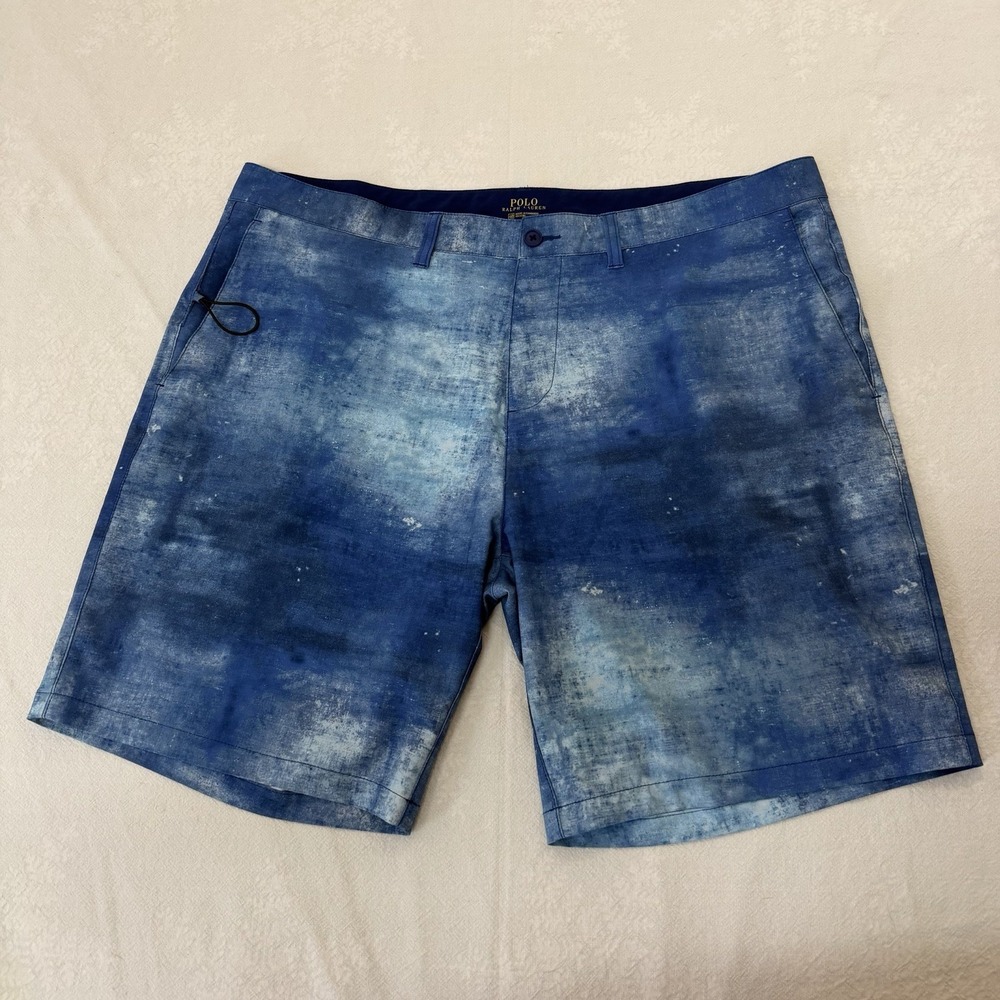 Polo Ralph Lauren Hybrid Performance Shorts Mens 40 Blue Watercolor 9" Inseam